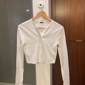 Brandy Melville White Button-Down Shirt